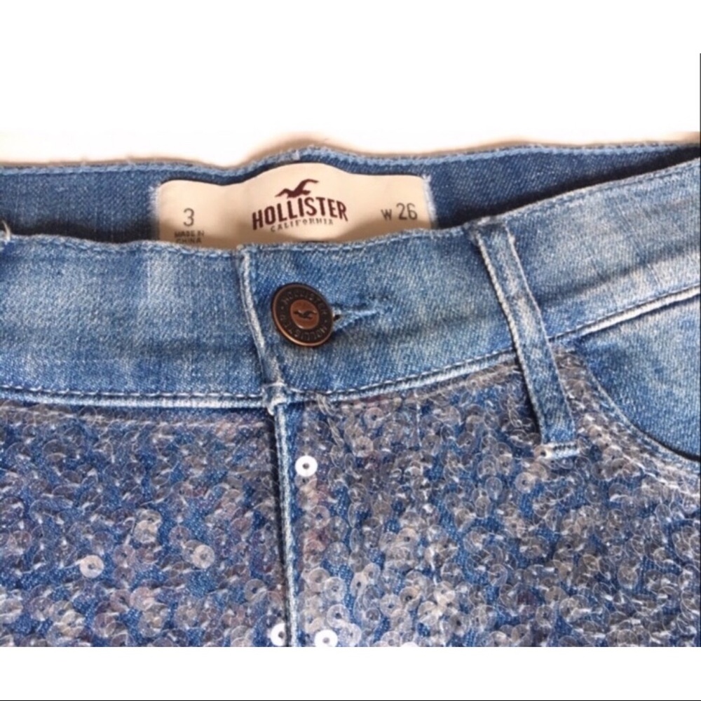 Hollister Sequin Denim Shorts - Picture 6 of 9